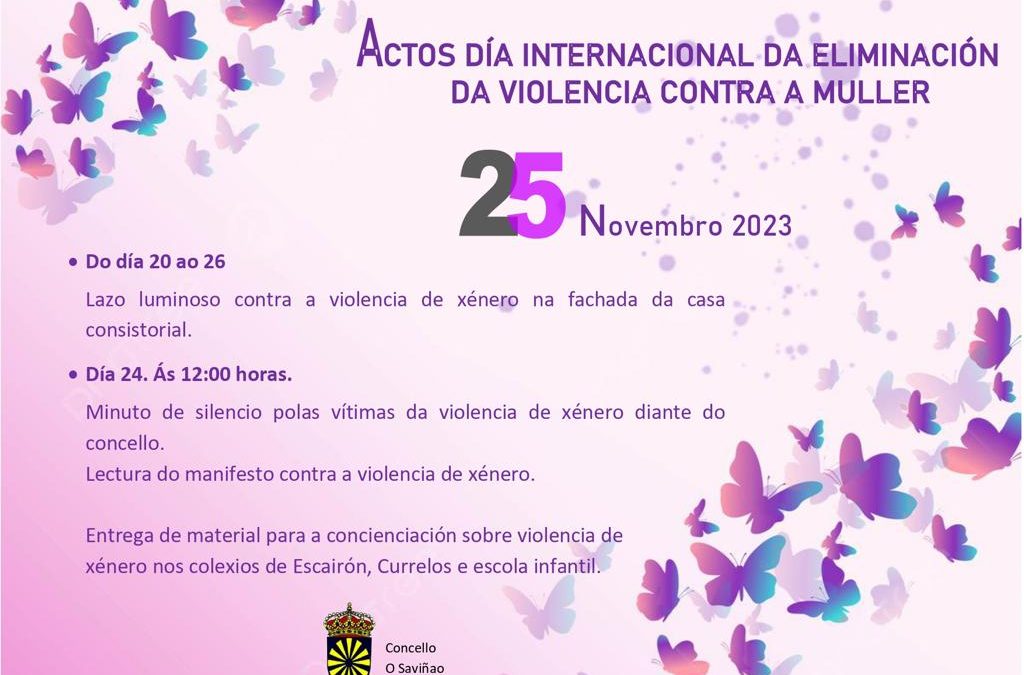 Actos día internacional da eliminación da violencia contra a Muller