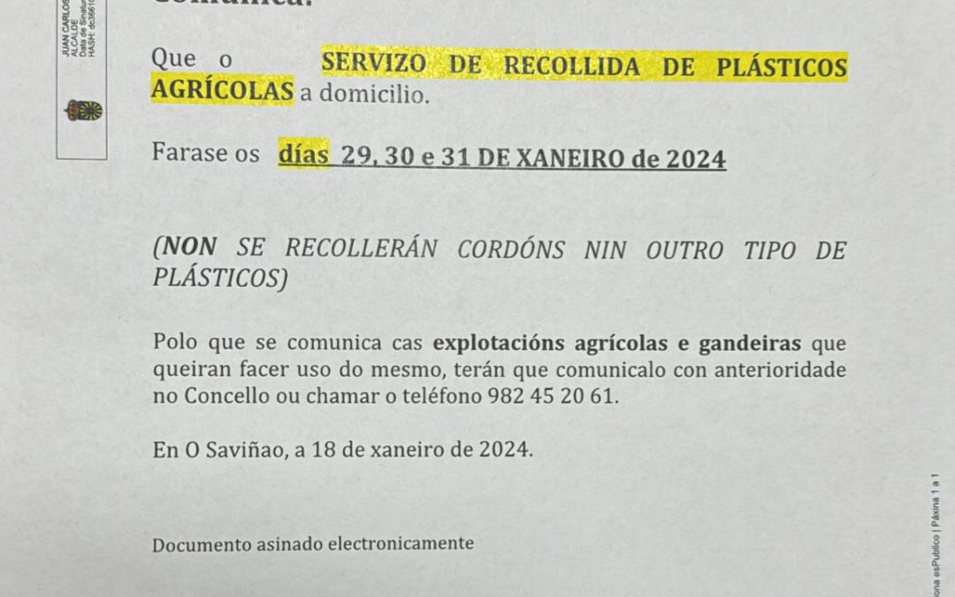 Recogida de plásticos agrícolas