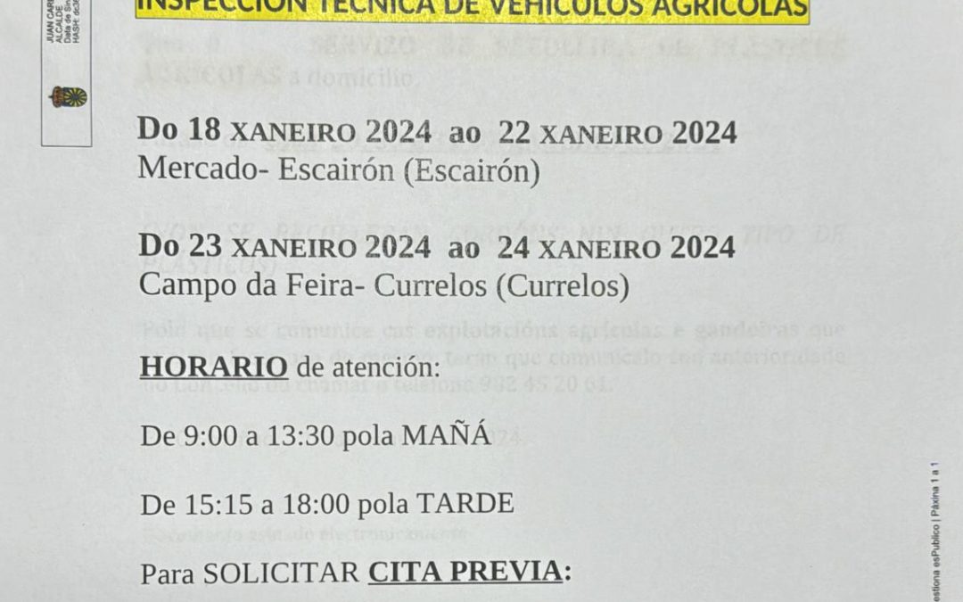 Inspección técnica de vehículos agrícolas