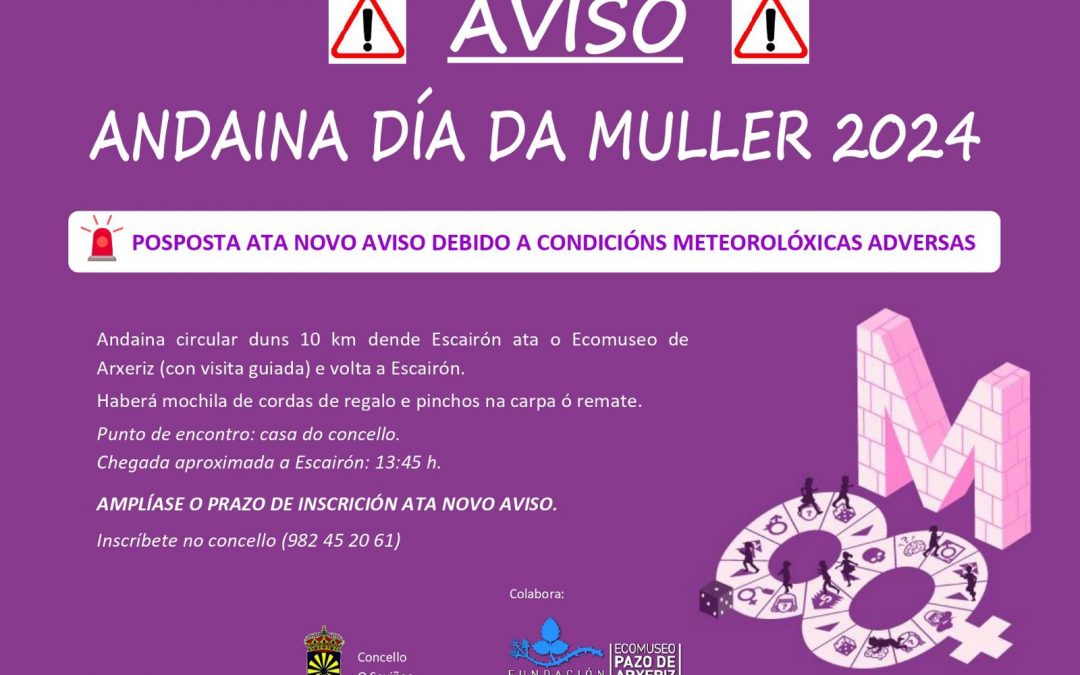Aviso andaina día de la mujer